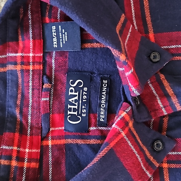 Chaps Men's Performance Long-Sleeve Flannel Button Down Shirt. Sz: 2XB - Picture 2 of 6